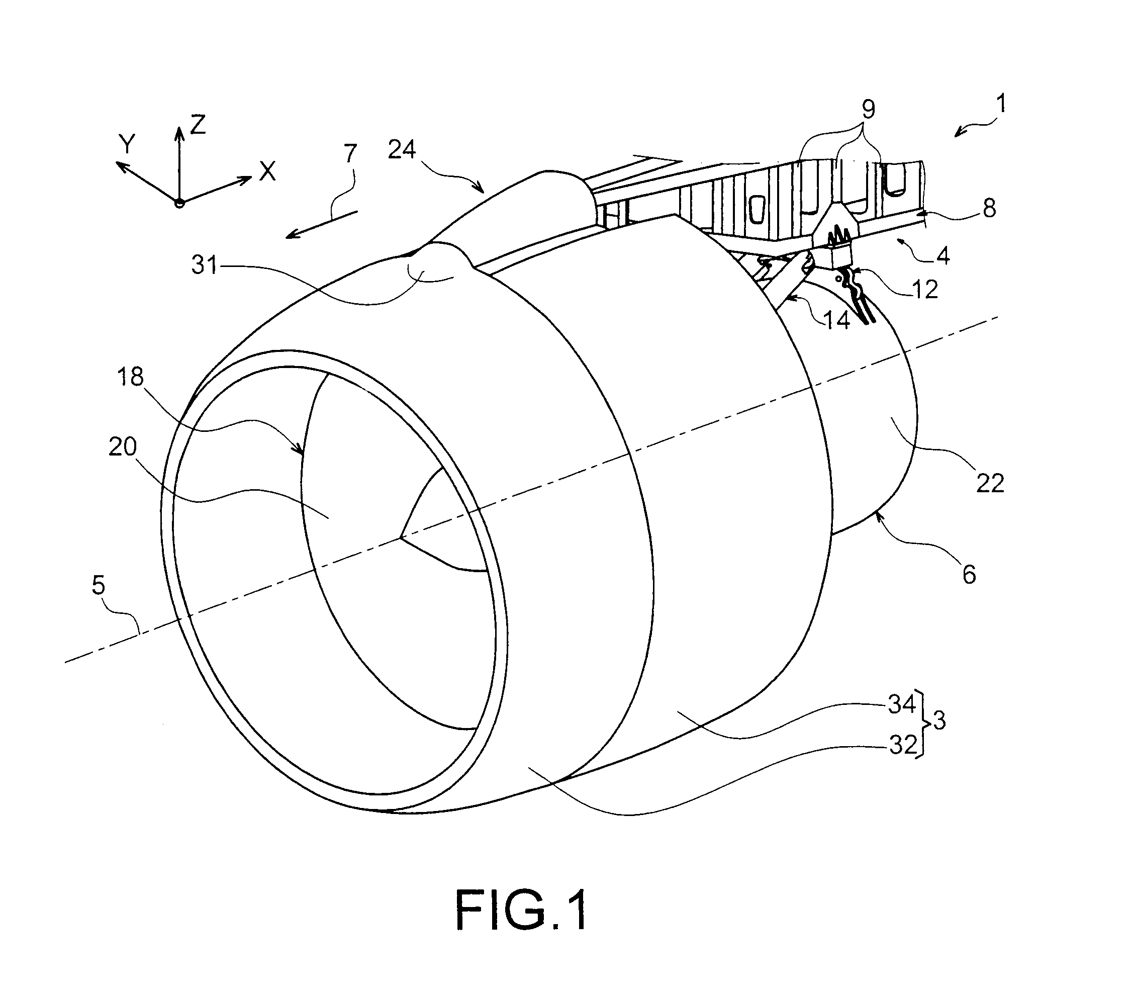 Fan cowl support cradle mounted on the attachment pylon and on the air inlet of the nacelle