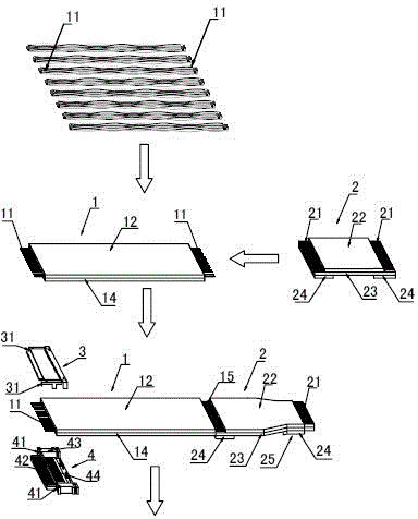 A kind of LVDS line with parallel line structure and its manufacturing method