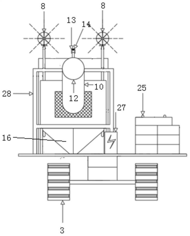 A tunnel dust removal vehicle