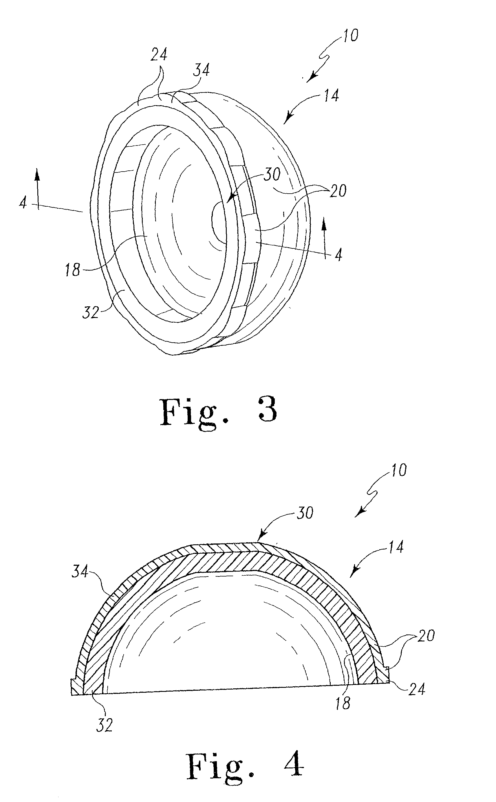 Composite prosthetic bearing having a crosslinked articulating surface and method for making the same