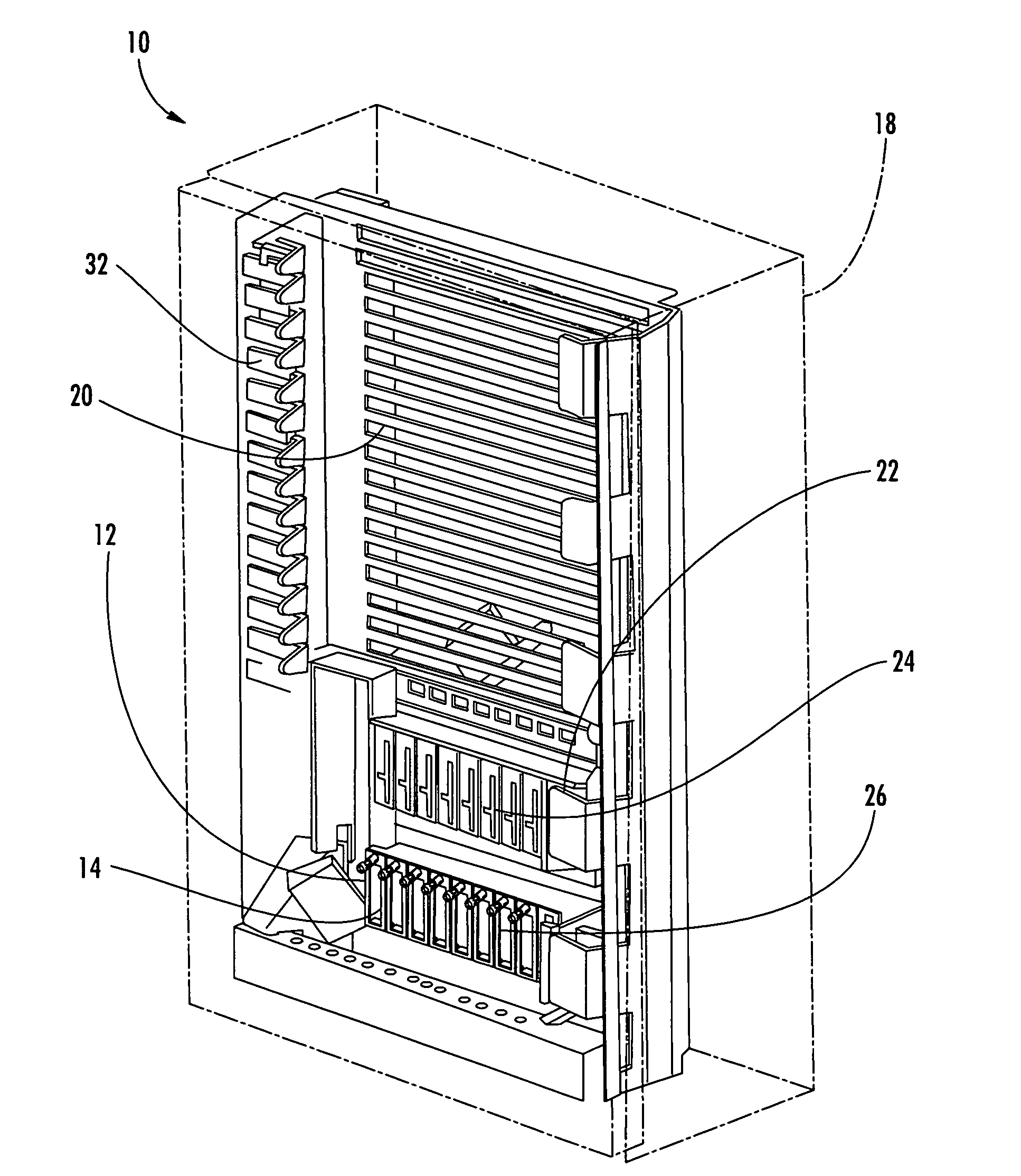 Parking device for fiber distribution hub