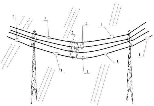 Monitoring device for cross and span distance of overhead power transmission line based on single chip microcomputer control