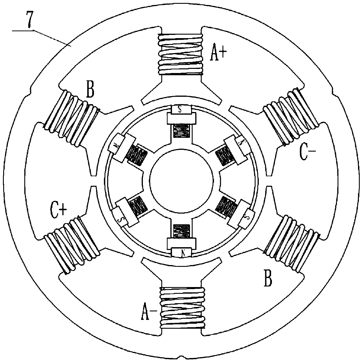 Stator armature polarity detection device