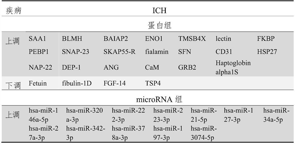 Biomarker for ICH prognosis evaluation and application thereof