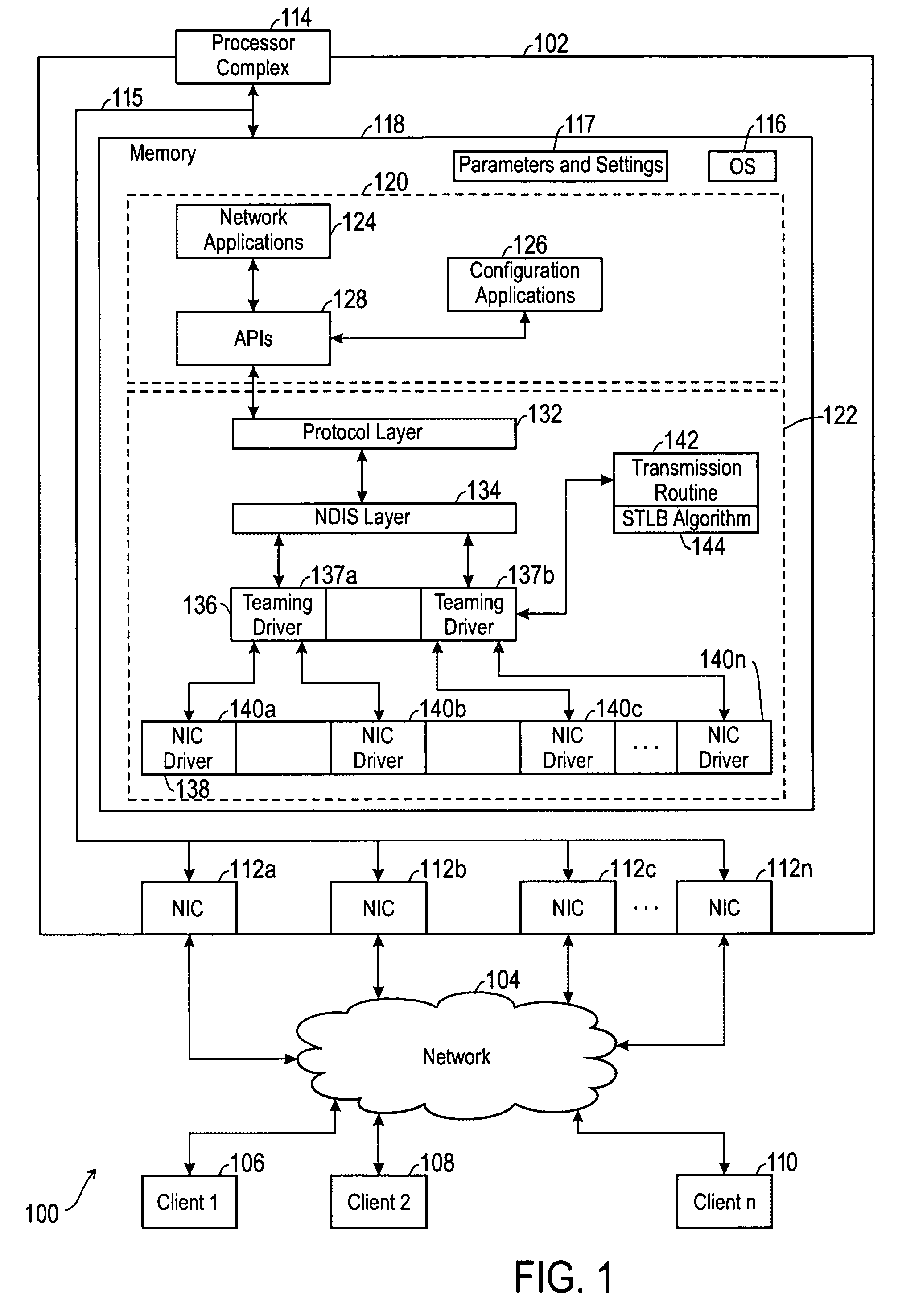 Method and apparatus for load balancing network interface adapters based on network information