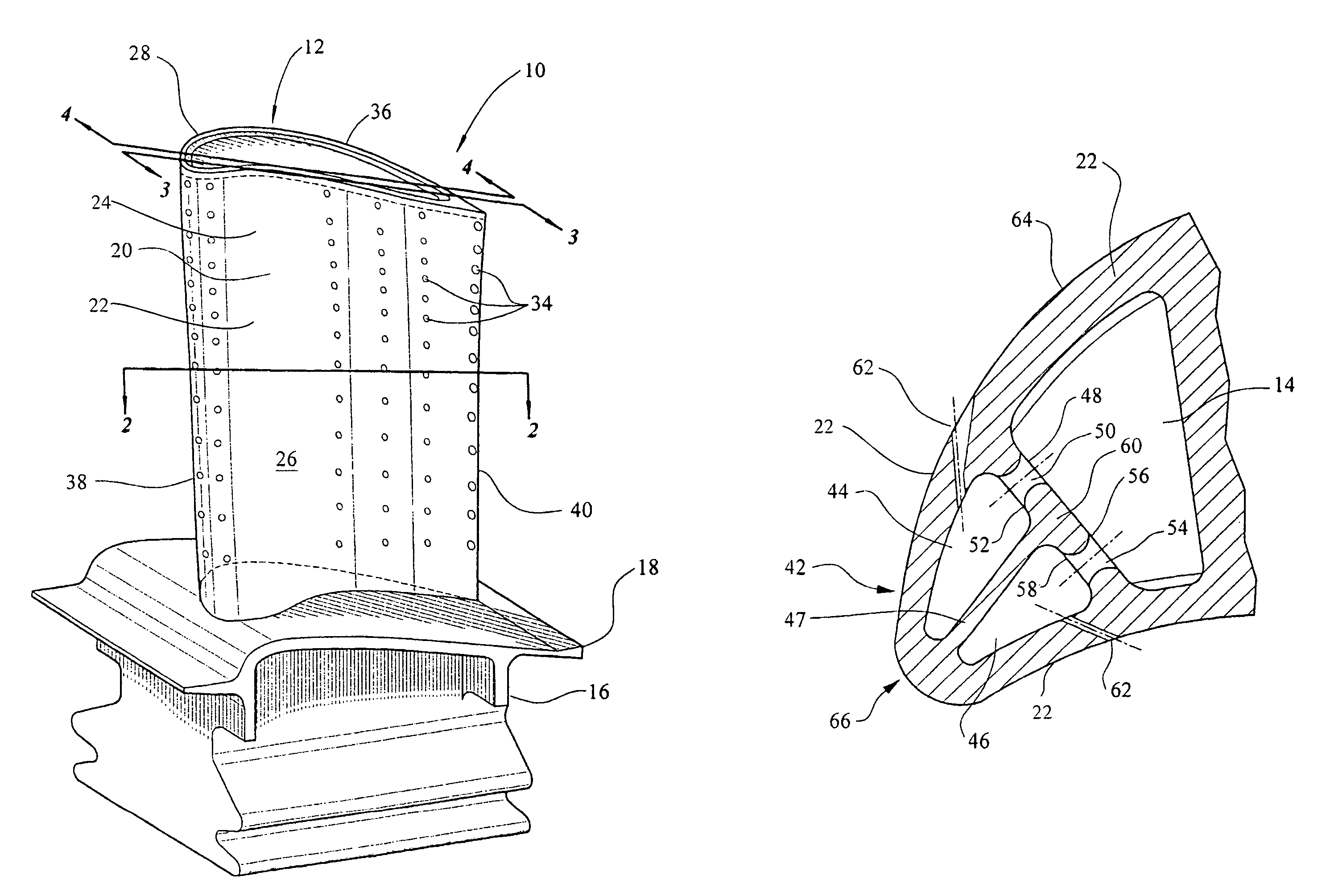 Impingement cooling system for a turbine blade