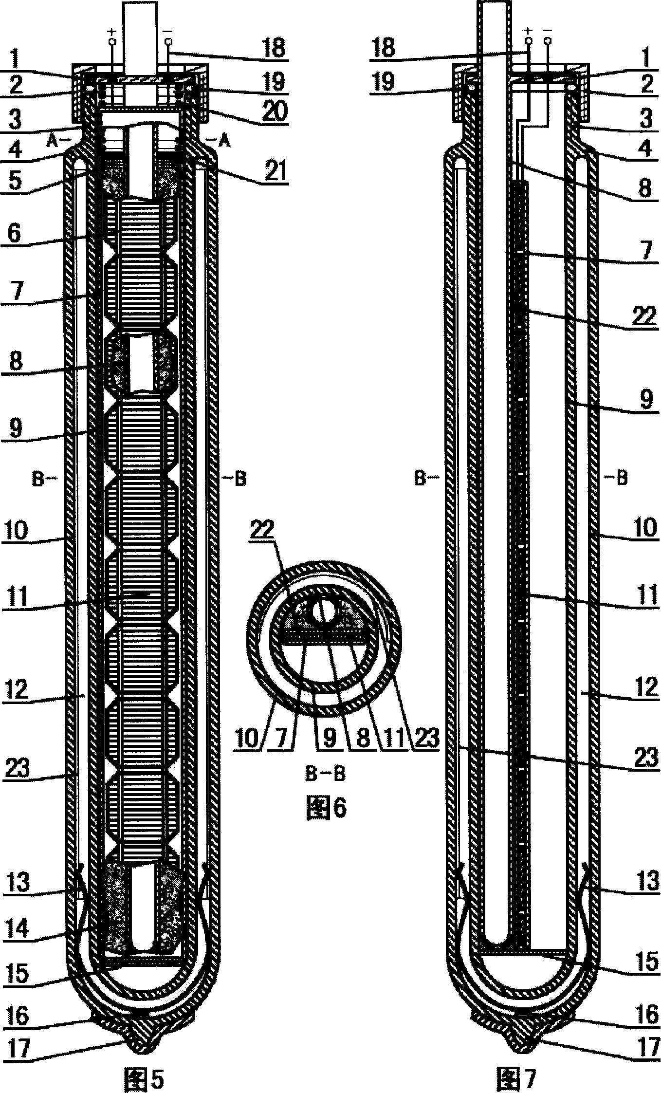 Photo-electric-heat conversion solar vacuum glass composite transducing tube