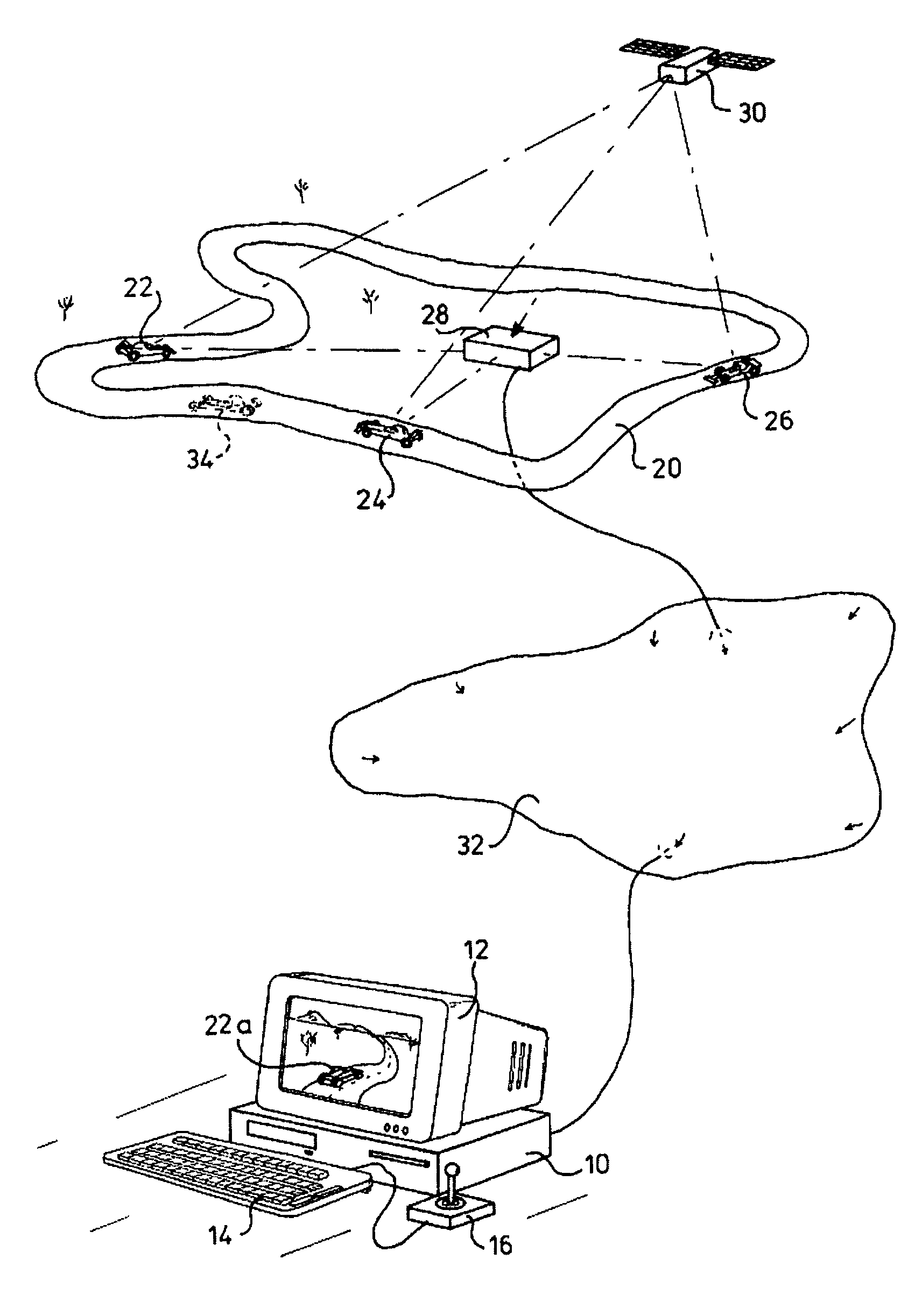 System for simulating events in a real environment