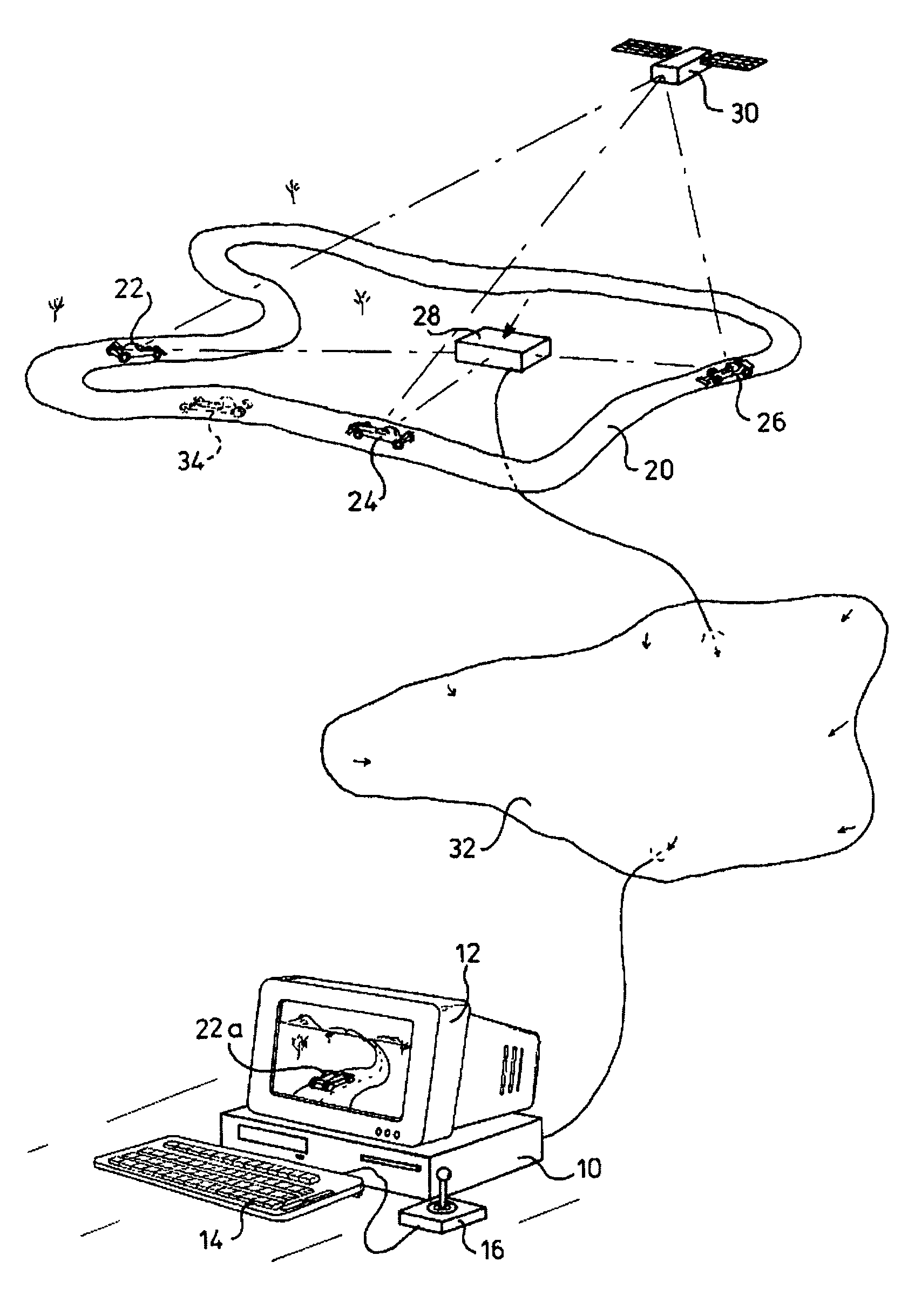 System for simulating events in a real environment