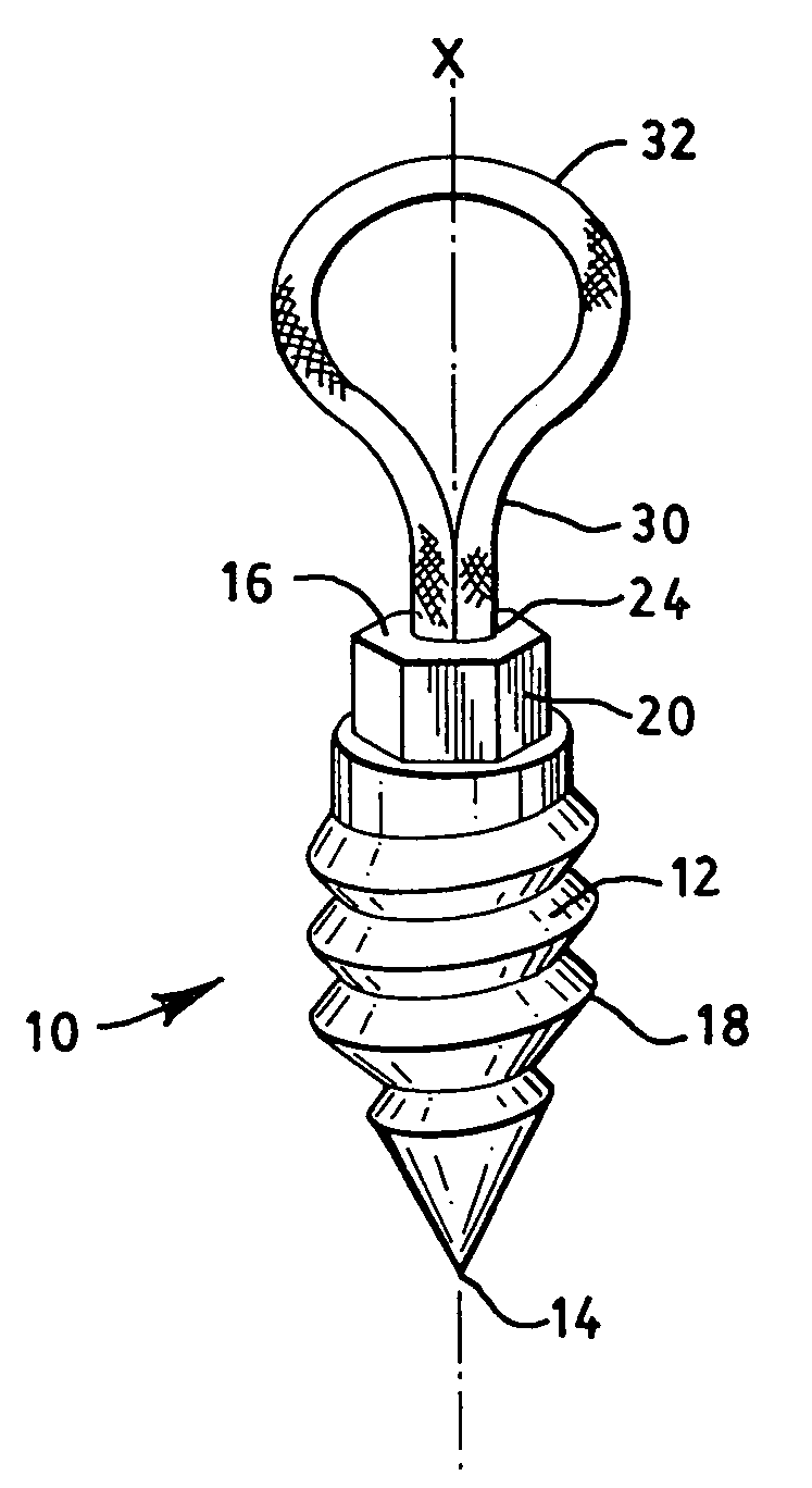 Apparatus and method for securing suture to bone