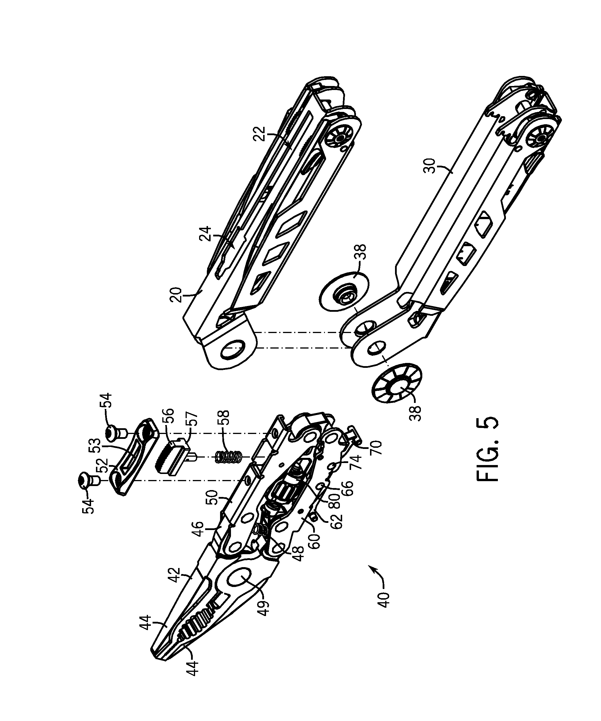 Multi-function tool with locking pliers