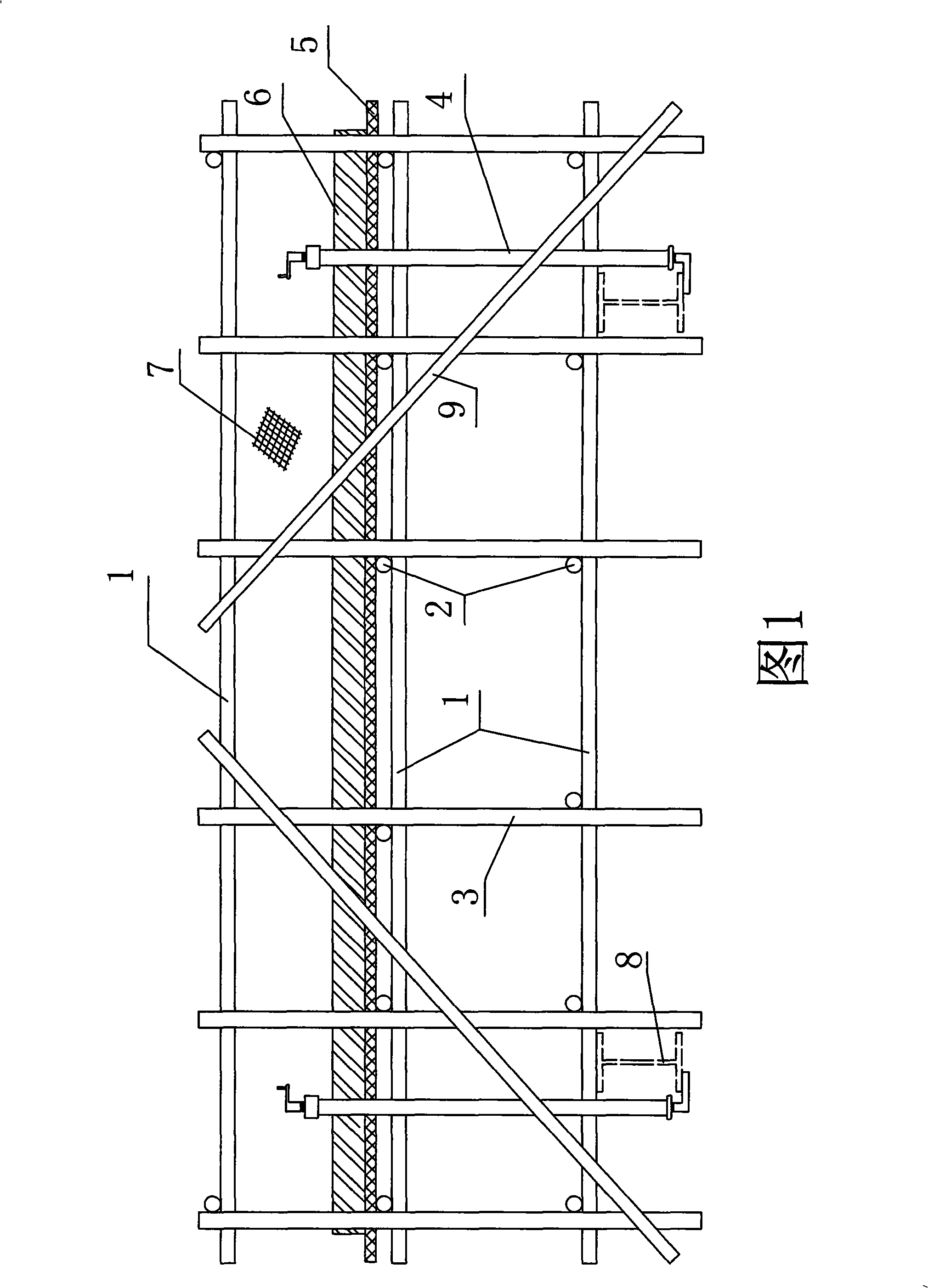 High altitude placing steel pole inner concrete operating platform frame