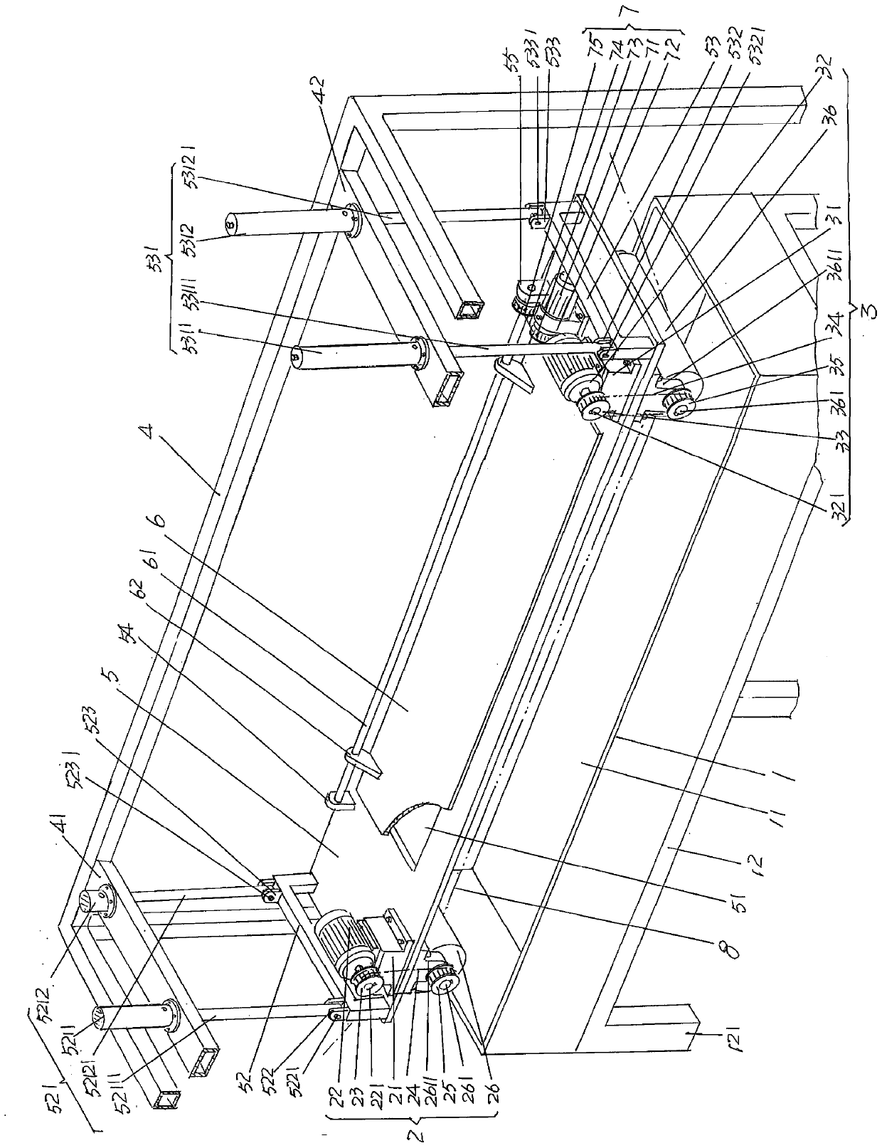 Drawing device for melt-spun staple fibers