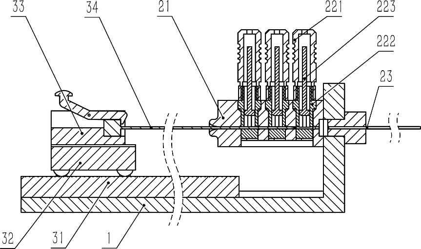 Device capable of continuously implanting radioactive particles and implanting method using device