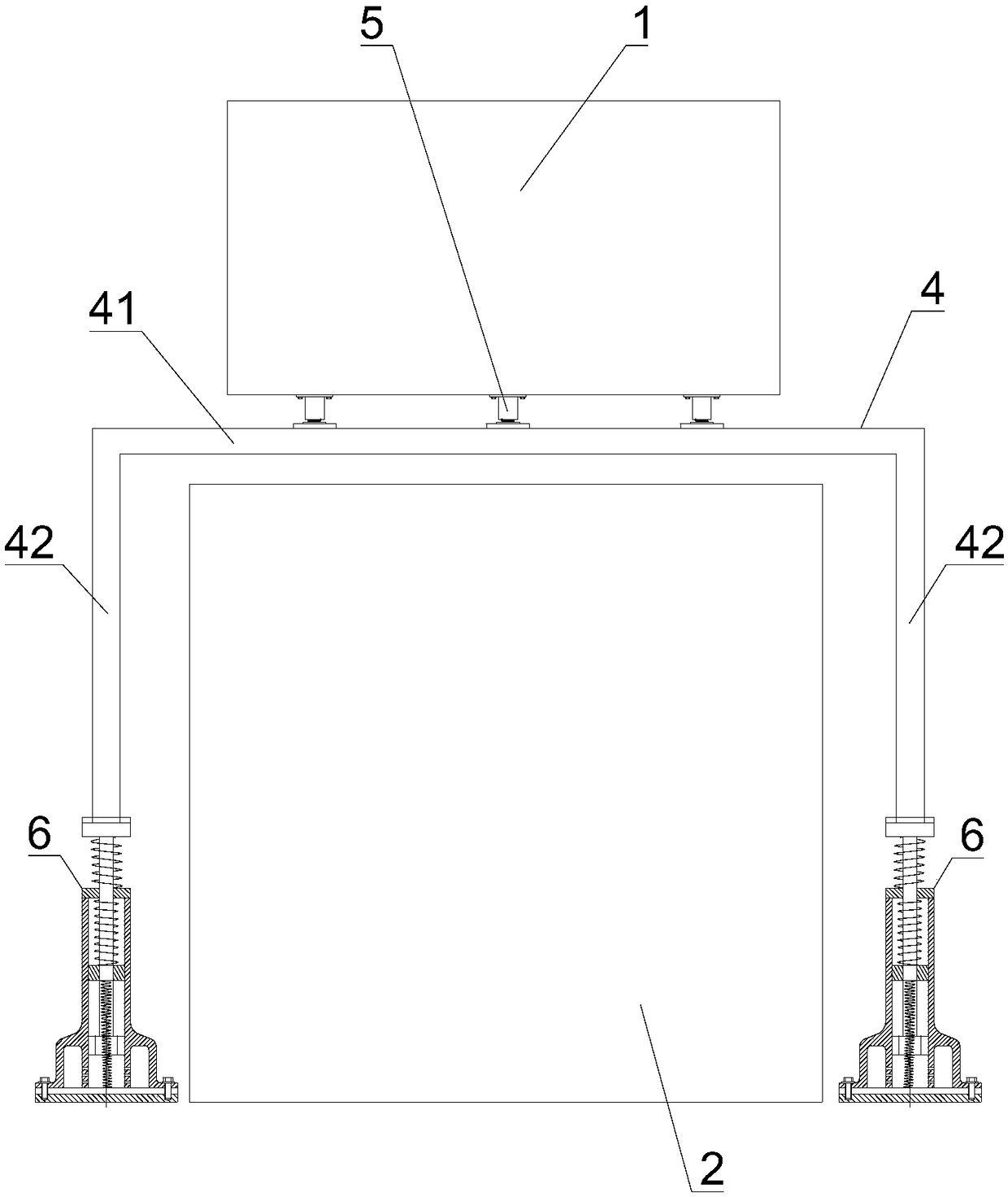 Vibration-proof device for electric control cabinets of wire drawing machine