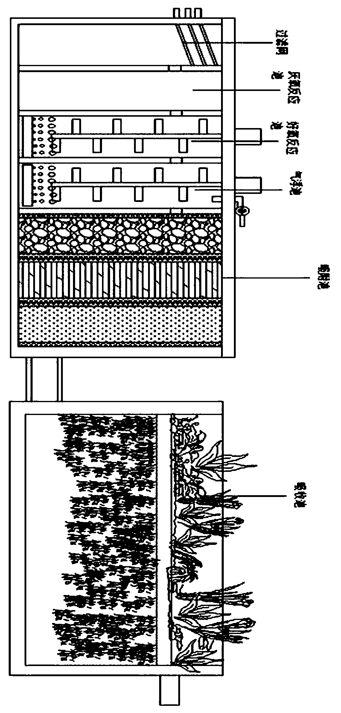 Buried biochemical sewage treatment method