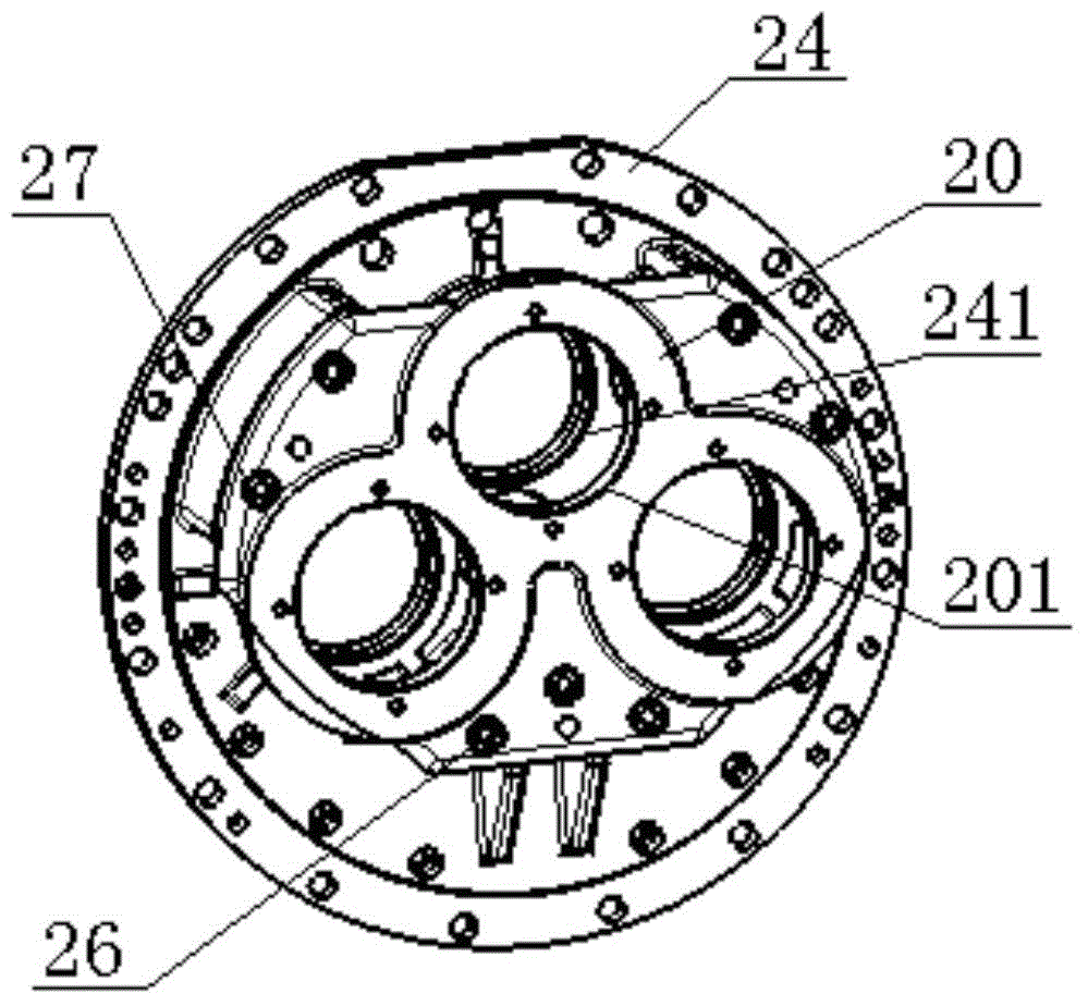 Gear supporting structure, hub motor drive system and hub motor drive axle