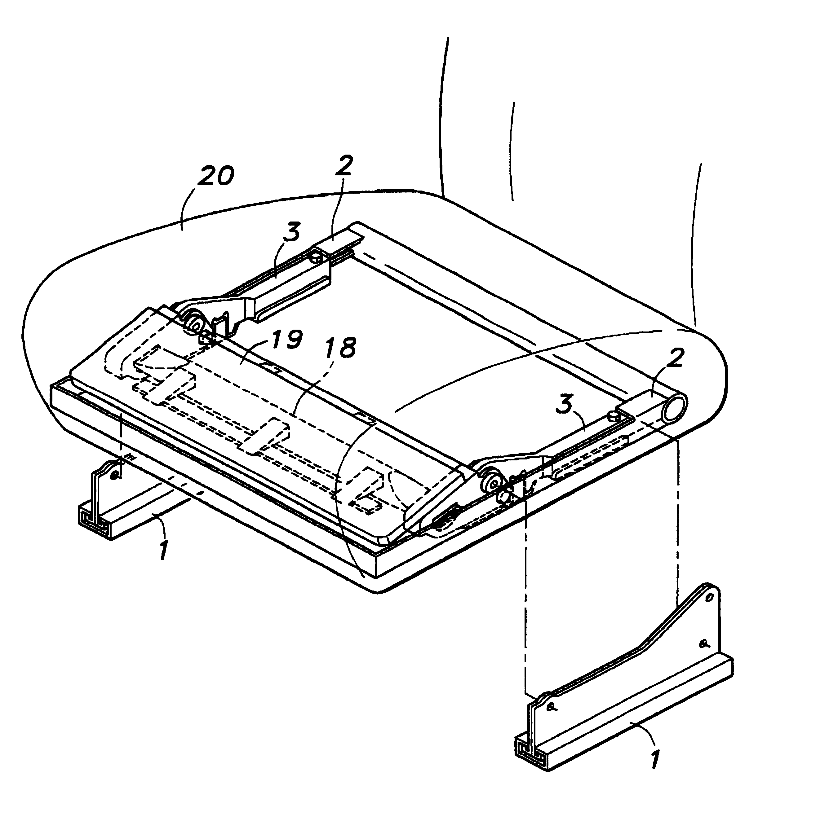 Anti-submarine vehicle seat device