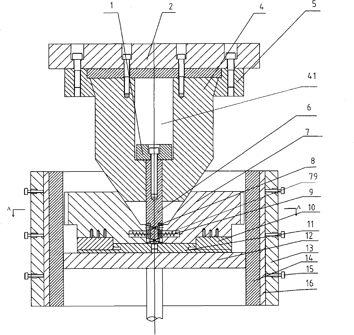 Extrusion forming mould for annular ribs of magnesium alloy shell parts