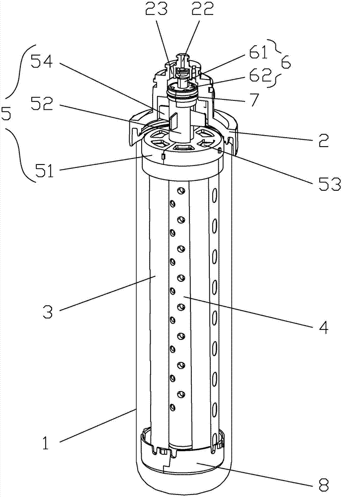 Filter element waterway switching diverter structure