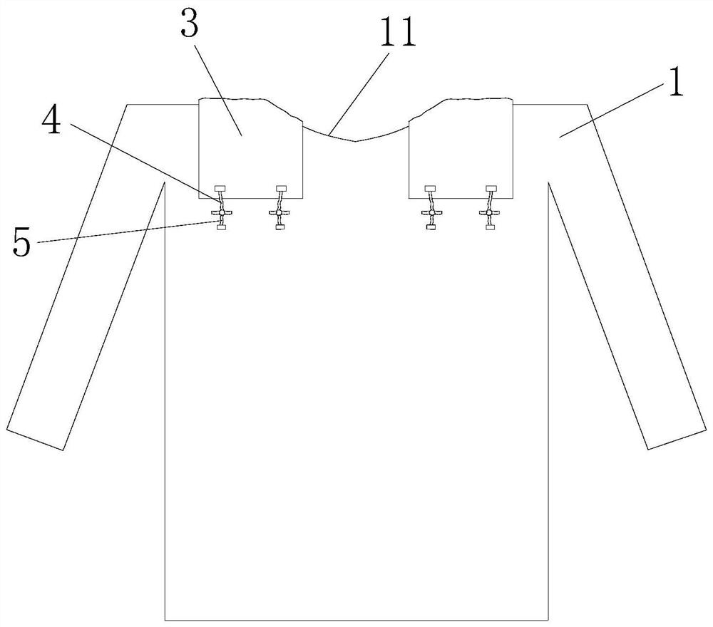 Hospital gown for patient subjected to tracheotomy with neck indwelling drainage tube