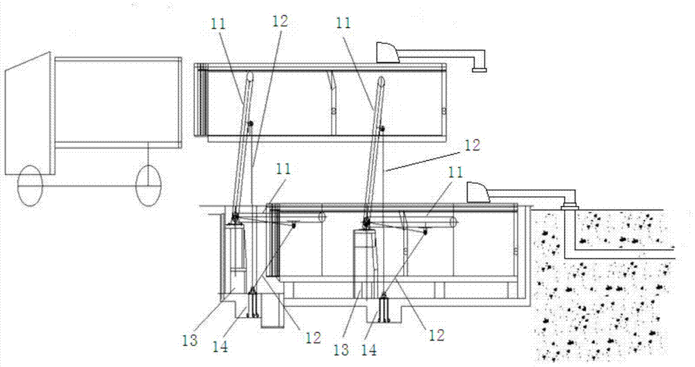 Swing-up environment-friendly pit garbage compression station