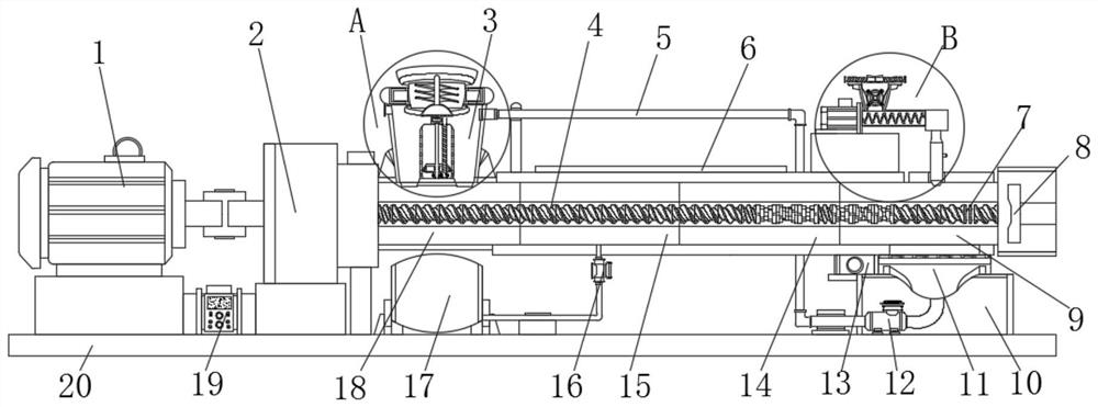 Device and method for continuously preparing small-particle reclaimed rubber with low Mooney rebound