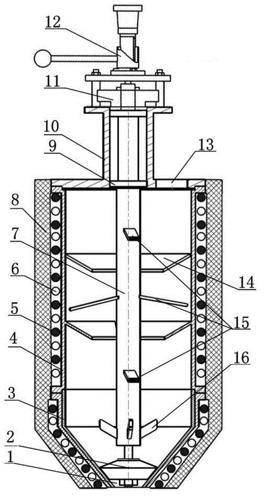 Continuous preparation device for composite stirred semi-solid slurry