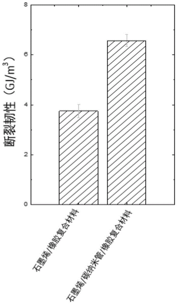 Graphene/carbon nano tube hybridized filler network enhanced rubber material and preparation method thereof