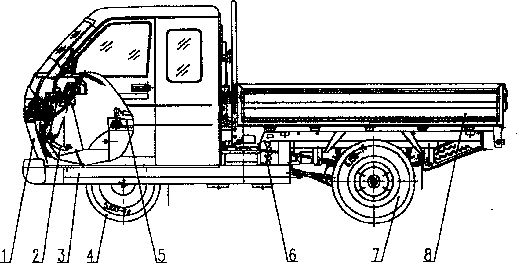 Front control type motor tricycle