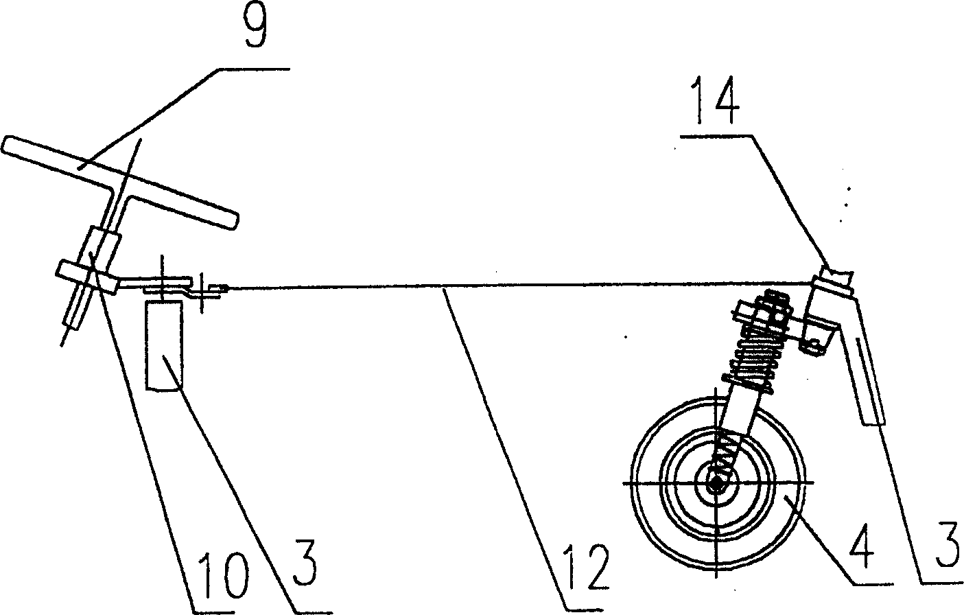 Front control type motor tricycle