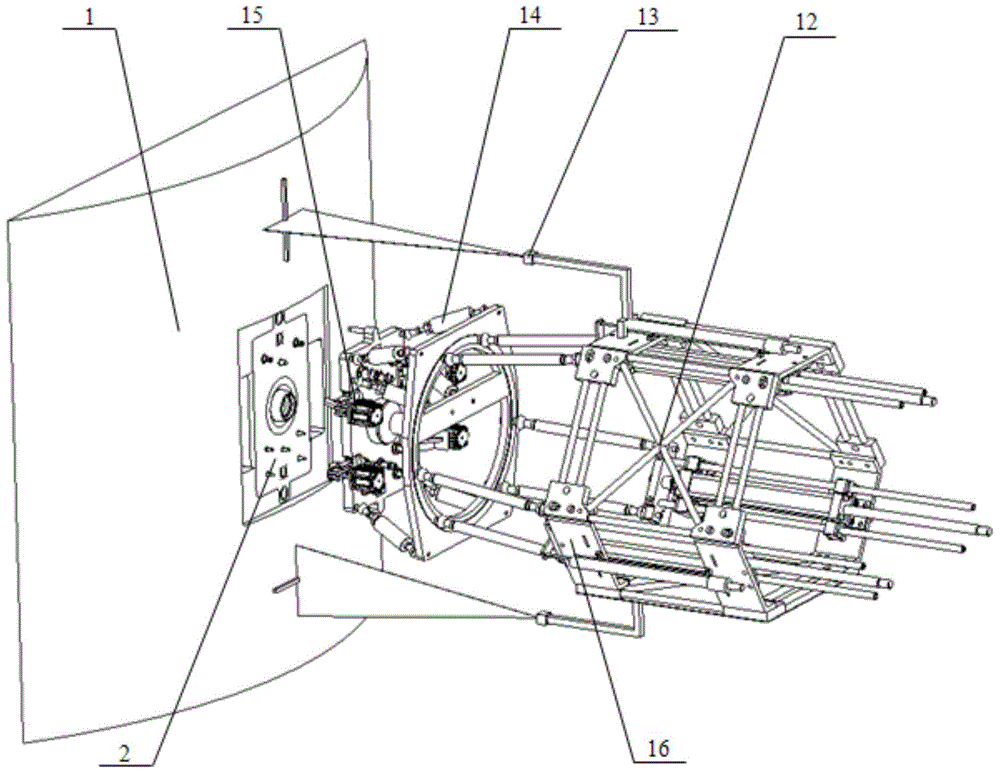 Automatic docking and falling connector with active follow-up function of carrier rocket