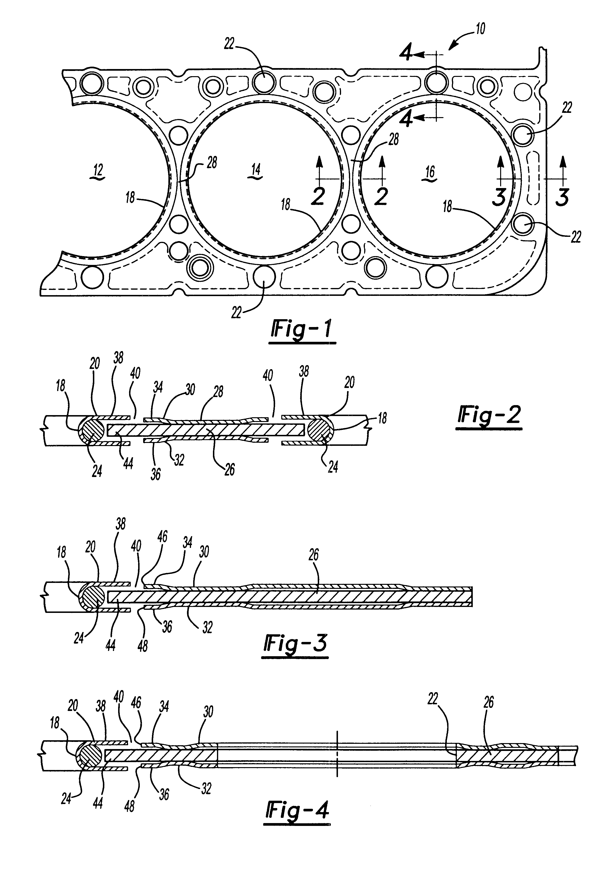 MLS gasket with wire ring stopper