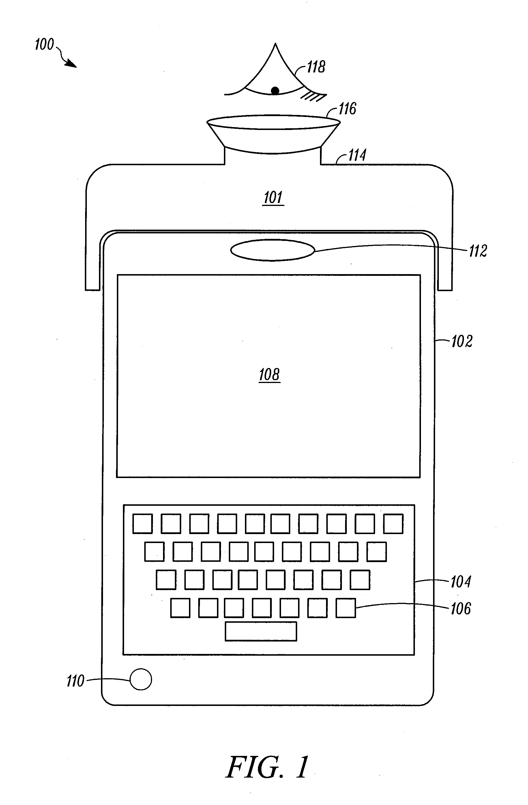 Portable device having a virtual display