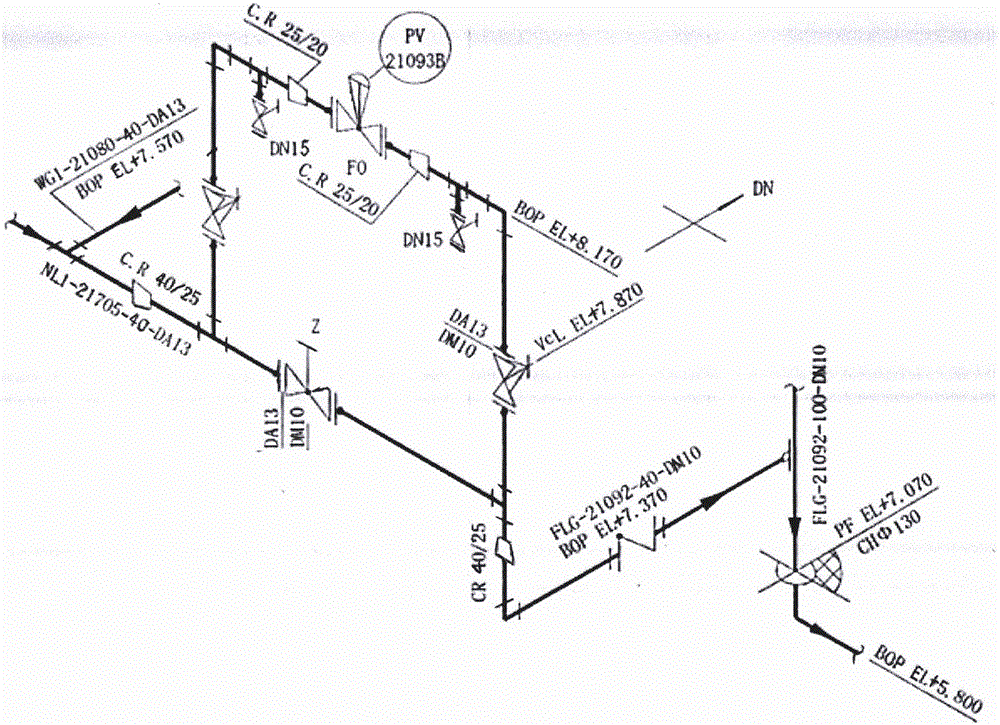 Pipeline three-dimensional reconstruction method based on axonometrical drawing