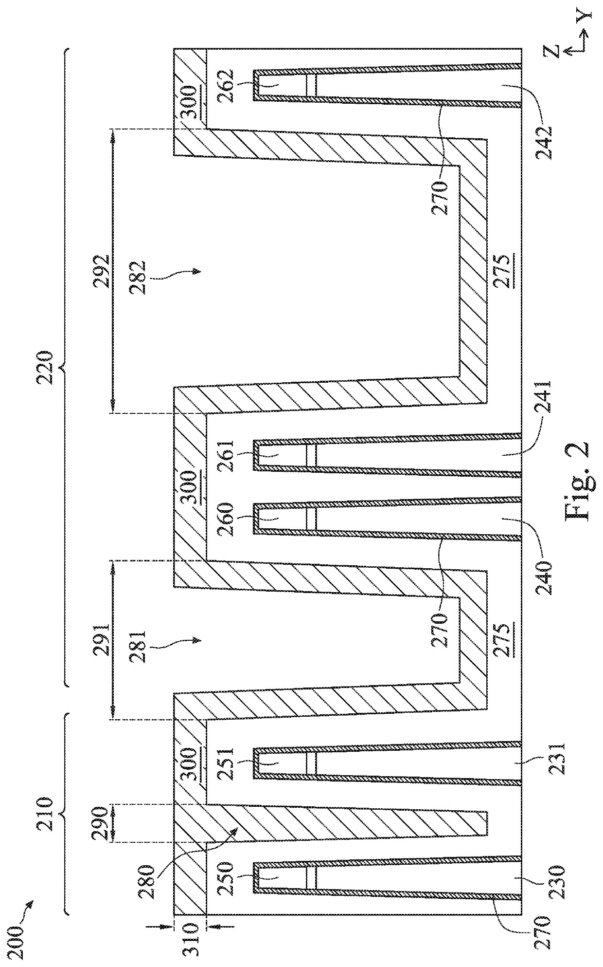 Dielectric Fins With Different Dielectric Constants and Sizes in Different Regions of a Semiconductor Device