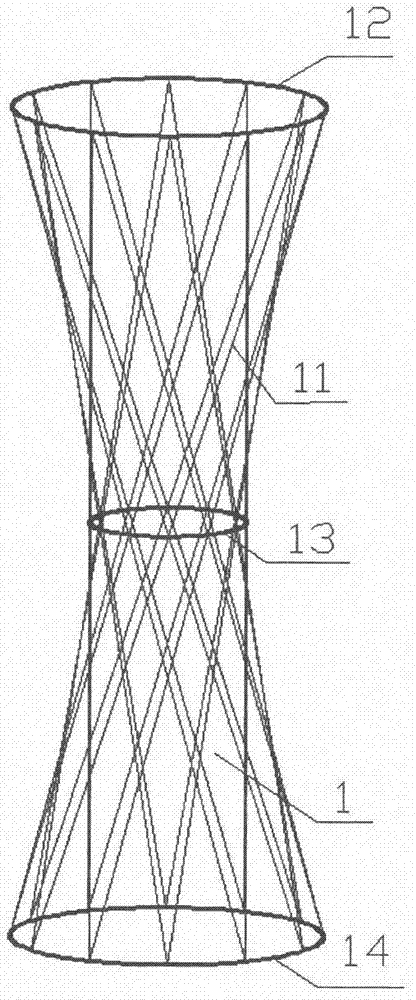 Uniparted hyperboloid anniversary flower basket frame