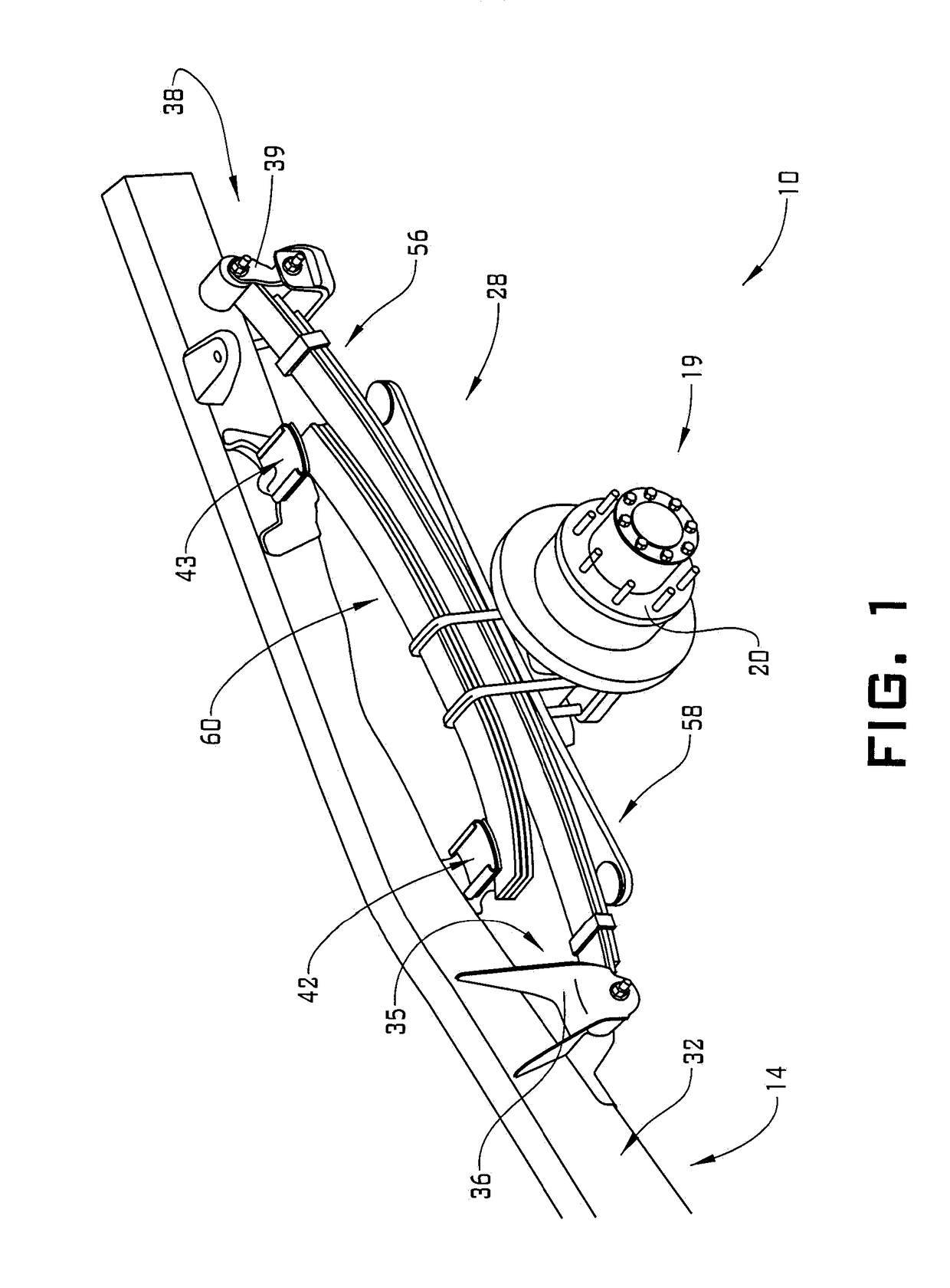 Reinforcement plate for an auxiliary state leaf pack of a leaf spring system