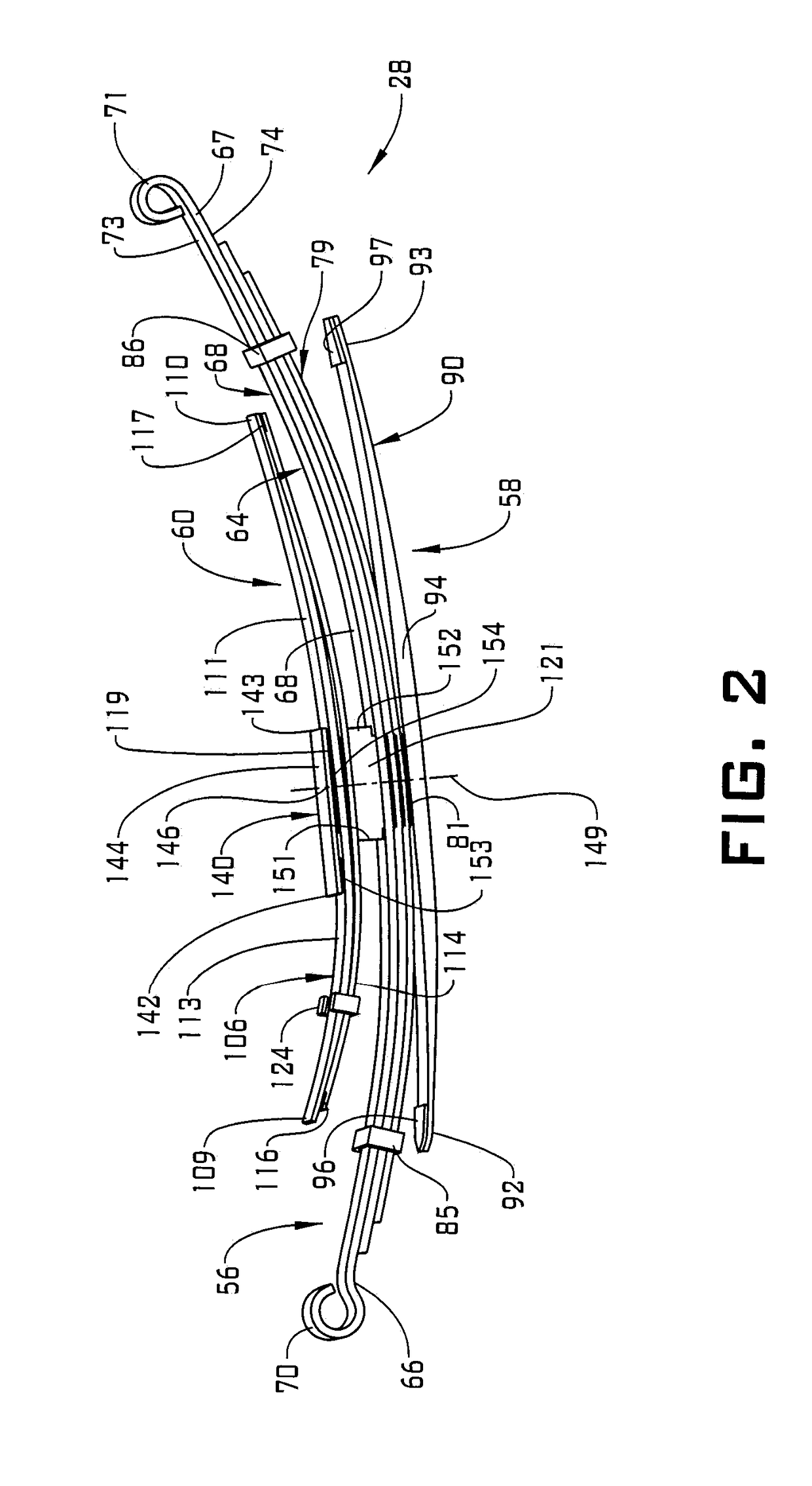 Reinforcement plate for an auxiliary state leaf pack of a leaf spring system