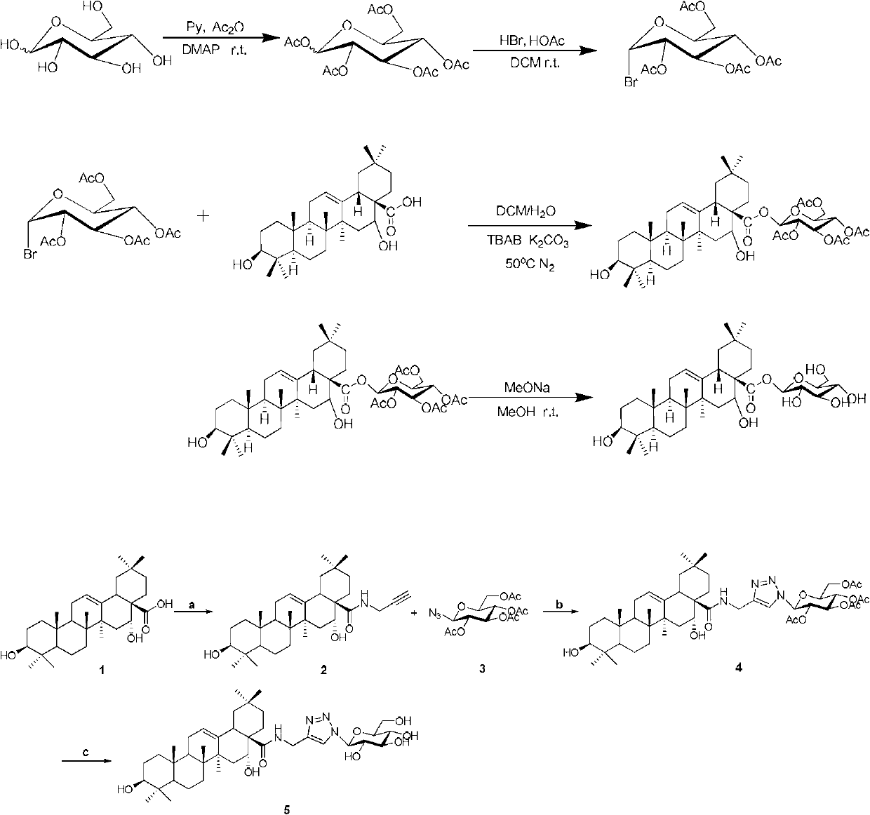 Triterpene derivative and preparation method and application