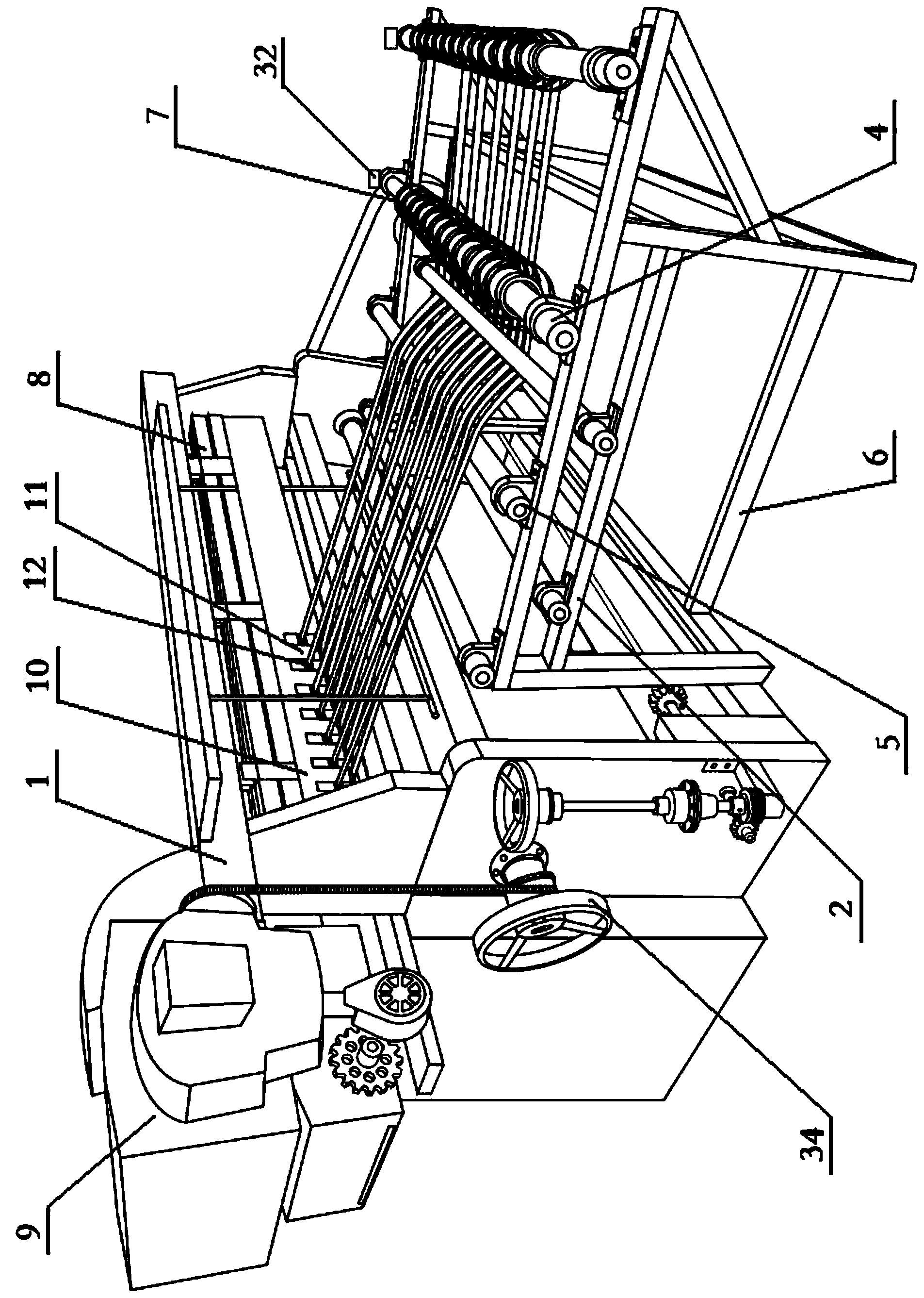 Broad-width carbon-fiber knitting machine and method for producing carbon-fiber gridding cloth by using same