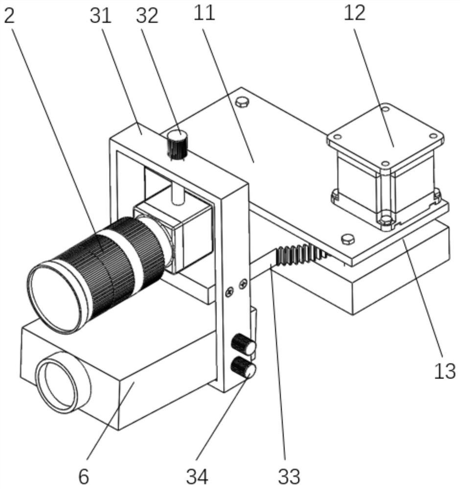 On-machine detection device for measuring aviation blade based on structured light and point cloud acquisition method