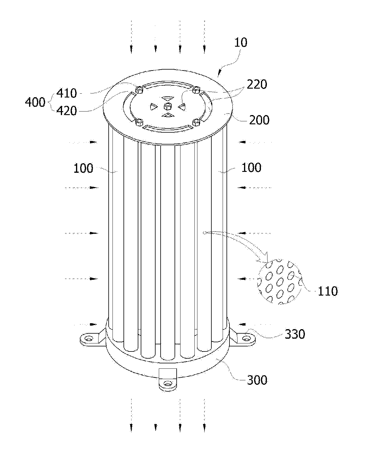 Strainer filtering apparatus including filtering tube