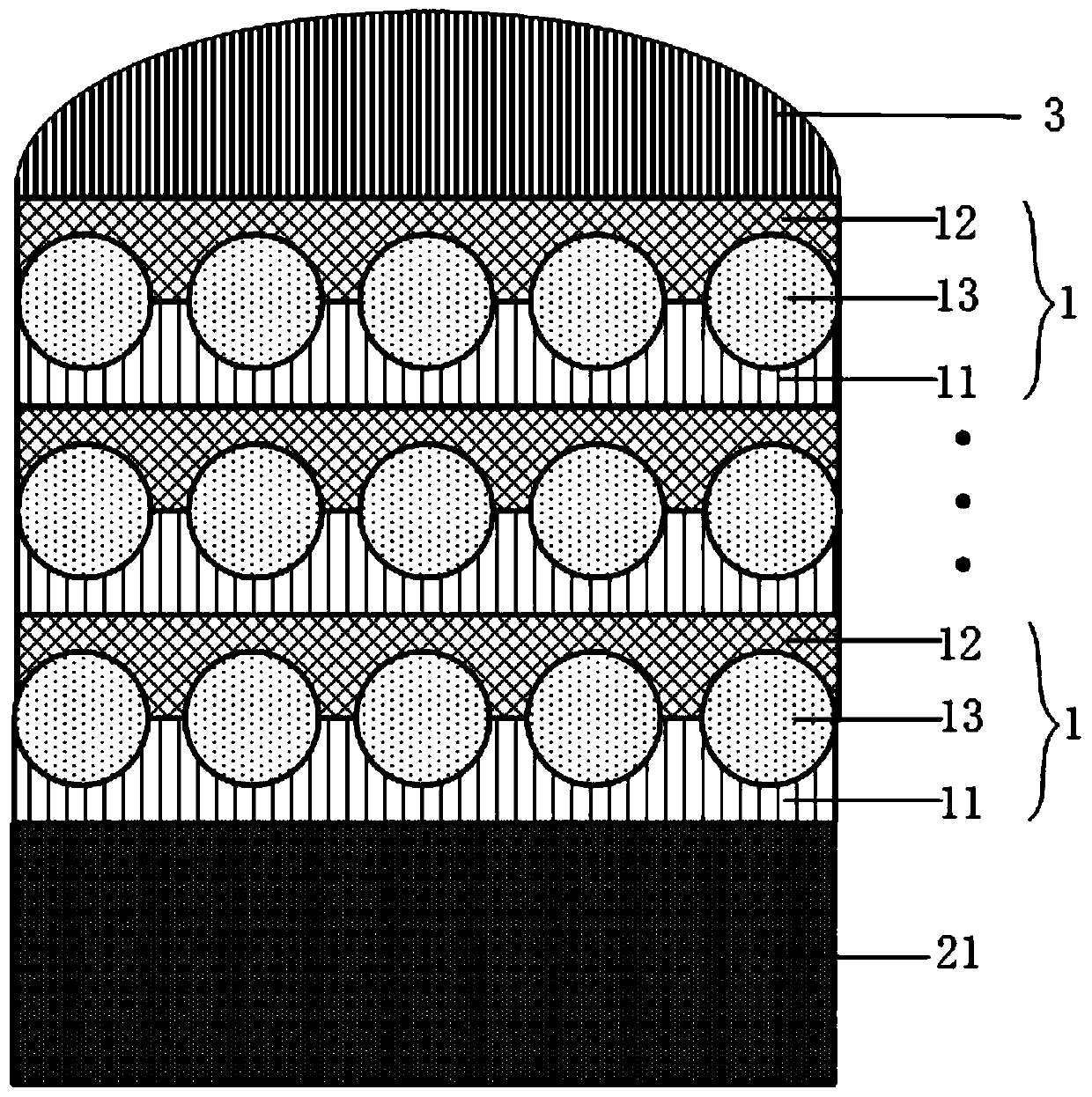 A high-power blue LED multi-layer packaging structure