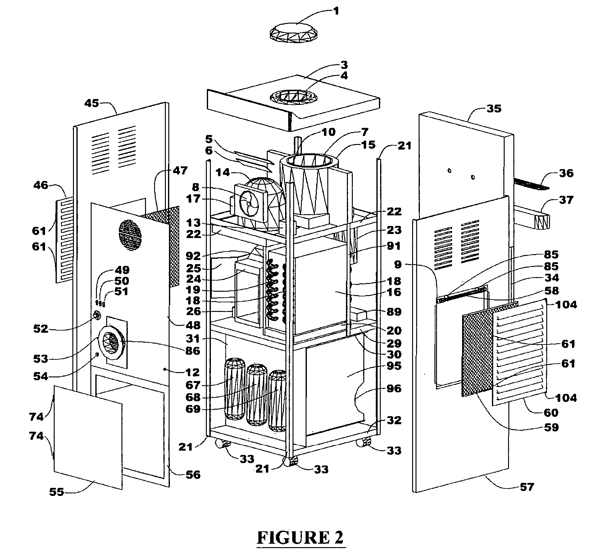 Combination dehydrator, dry return air and condensed water generator/dispenser