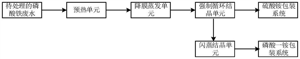 Iron phosphate wastewater treatment system and treatment method