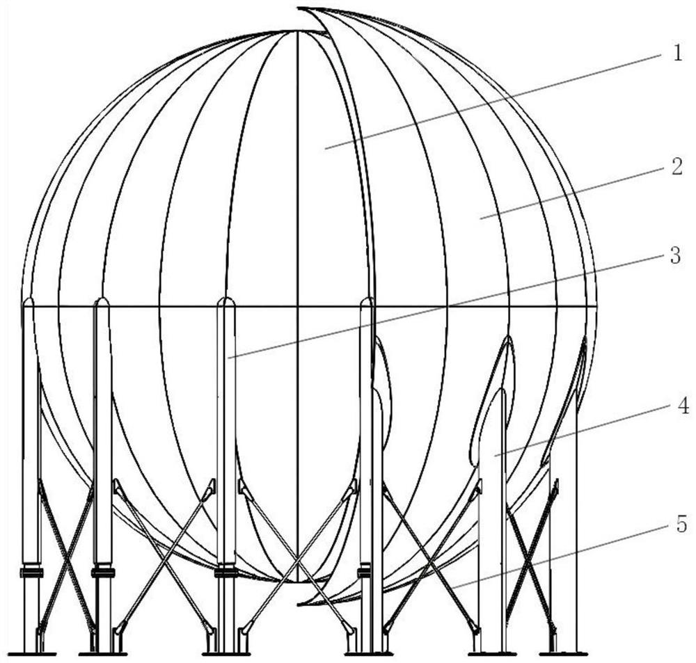 Sleeve supporting structure of large liquid hydrogen vacuum double-layer spherical tank