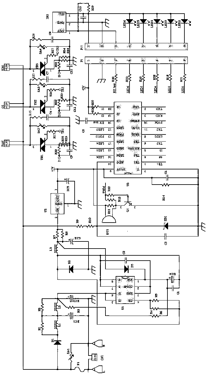 Remote-control ceiling-type and wall-mounted negative ion air purifier