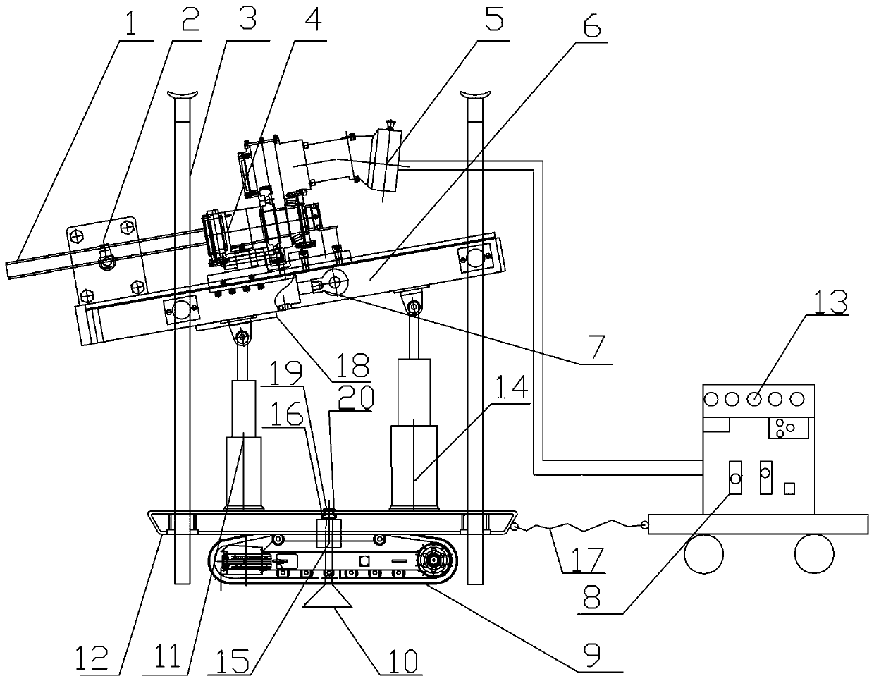 An automatic lifting drilling rig for high-level drilling in medium-thick coal seams and its realization method