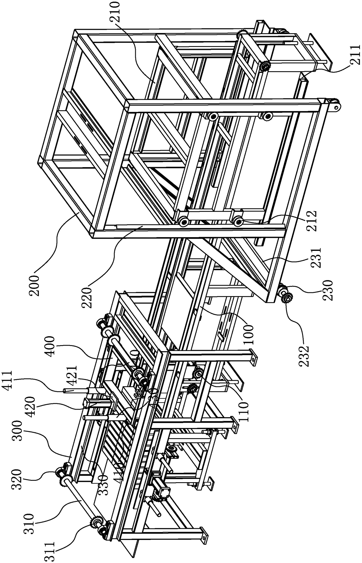 Feeding mechanism of automatic low-level palletizer